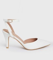New Look Wide Fit White Pointed Stiletto Heel Court Shoes